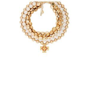 8 Other Reasons Layered Cross Necklace in Gold Womens Collar Beaded Beach